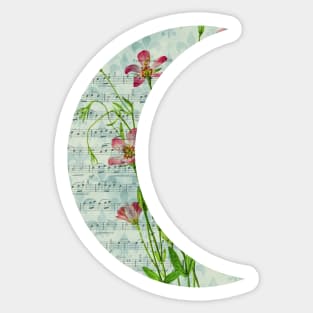 Floral Sheet Music - Moon Sticker